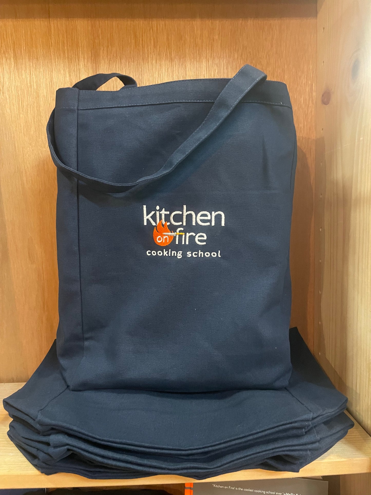 Eco-Friendly Canvas Tote Bag with Embroidered KOF Logo – Durable & Stylish - Kitchen on Fire STORE