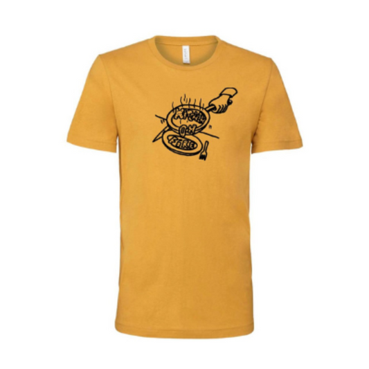 Unisex 'Frying Pan to the Plate' T-shirt – Trendy Short-Sleeve Design - Kitchen on Fire STORE