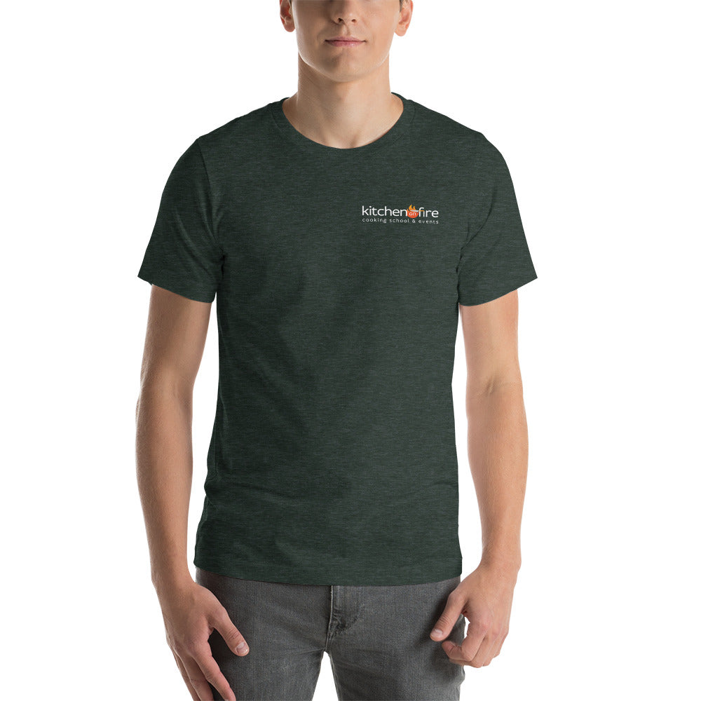 Classic Kitchen on Fire Cooking School Unisex t-shirt