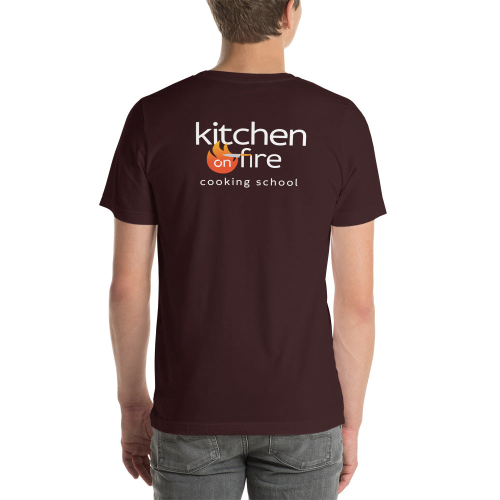 Classic Kitchen on Fire Cooking School Unisex t-shirt