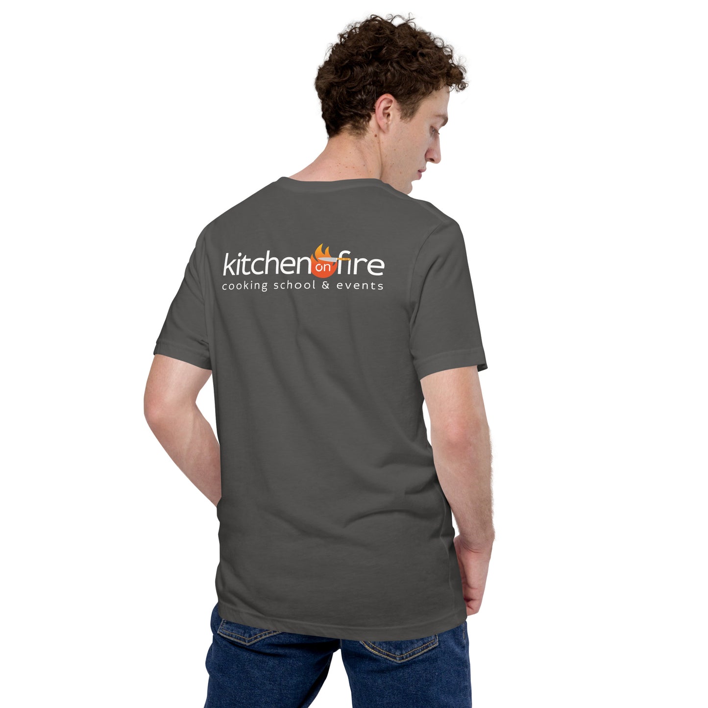 Kitchen On Fire front and back Unisex t-shirt