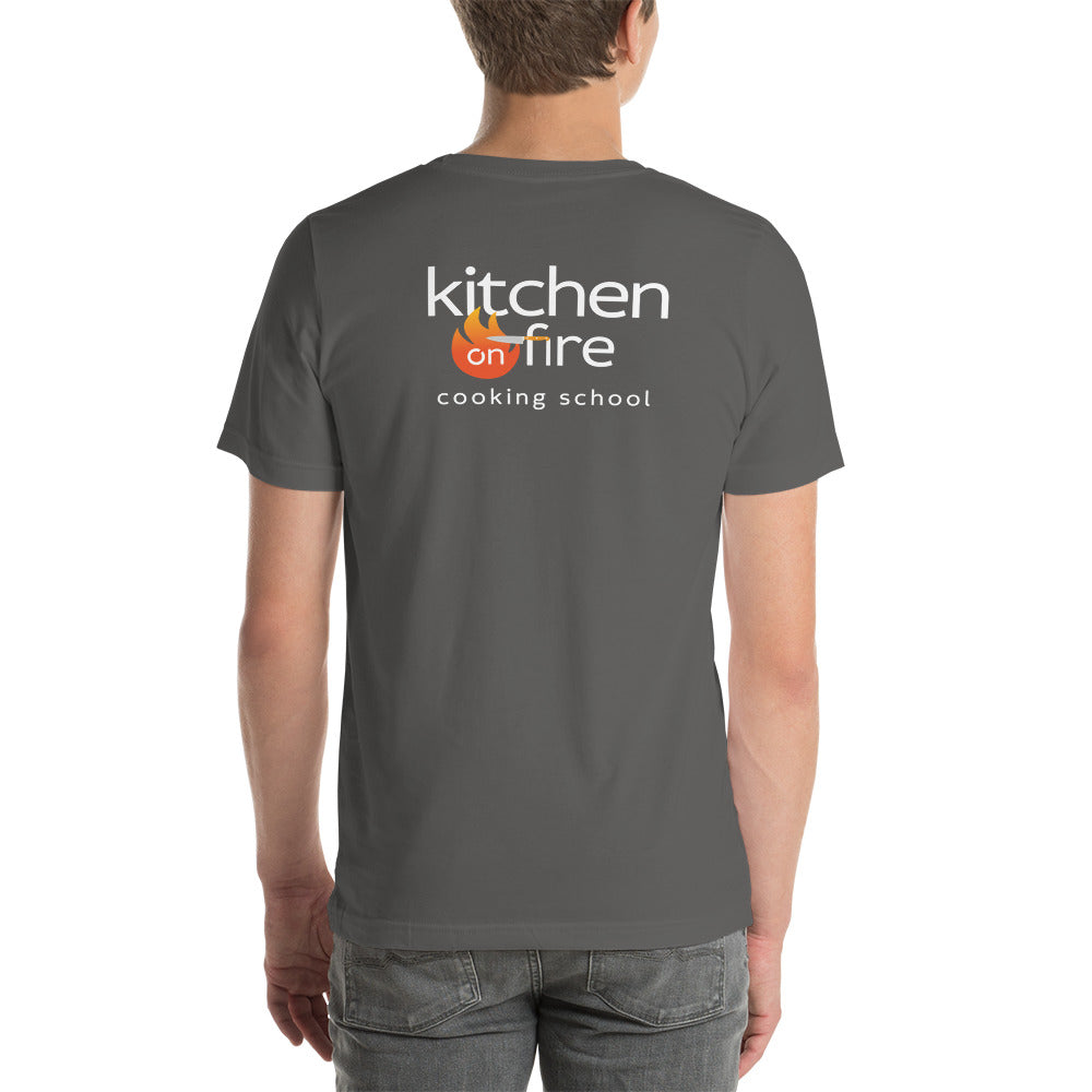 Classic Kitchen on Fire Cooking School Unisex t-shirt