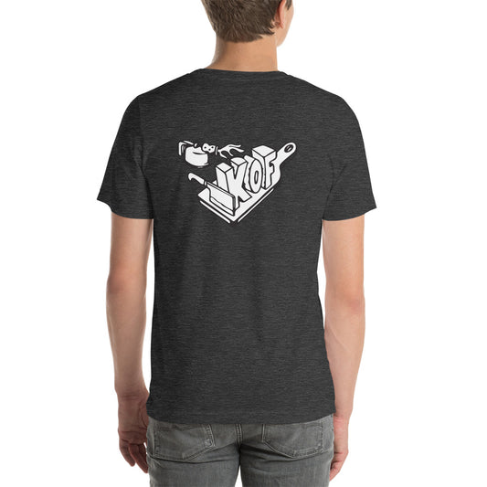 Kitchen on Fire Cooking School Fun Back Design Unisex T-shirt – Stylish & Bold Graphic Tee - Kitchen on Fire STORE