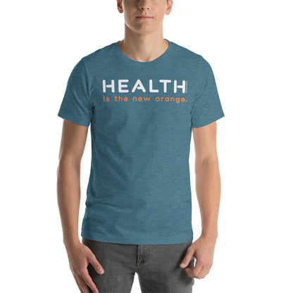 Health is the New Orange Kitchen on Fire Unisex T-shirt – Bold & Motivational Graphic Tee - Kitchen on Fire STORE